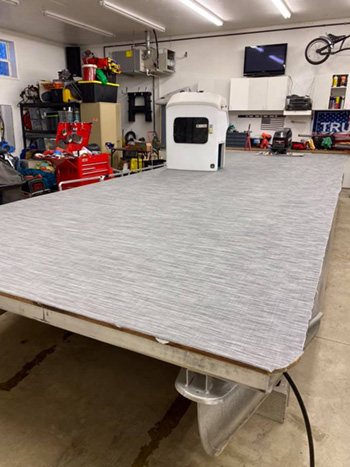 Pontoon boat new carpet
